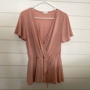 Francescas pink surplice top Medium
